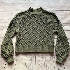 AEO Mock Turtleneck Cable Knit Sweater Size S